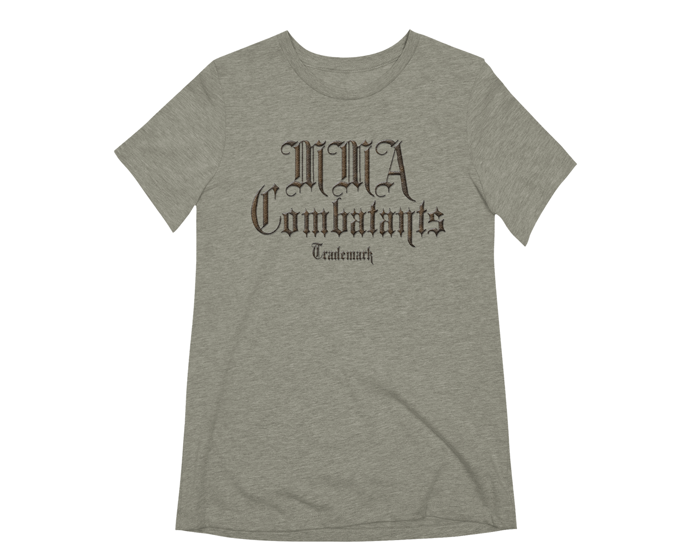 MMA Combatants - Simple Trademark Logo on a Heather Stone colored Women's Extra Soft Tee Shirt